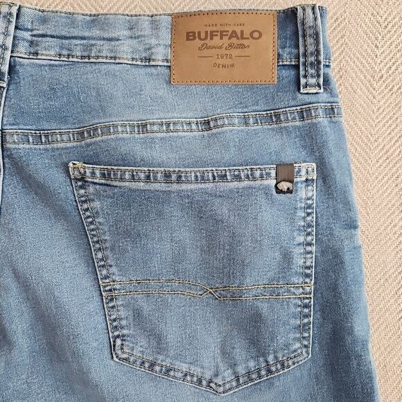 Buffalo David Bitton Ash Jeans Men's Size W34 L32 Light Blue Slim Fit NWT - Picture 12 of 16